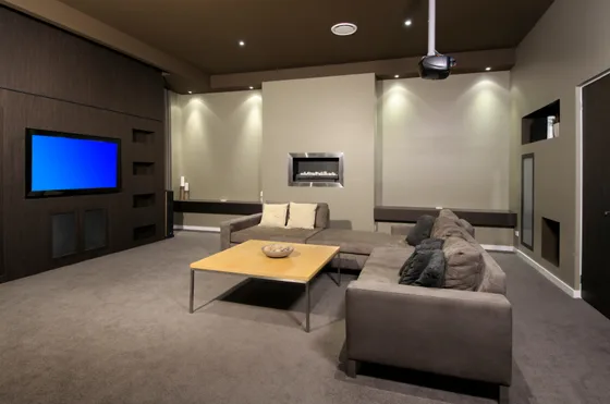 a living room with a couch and a flat screen tv