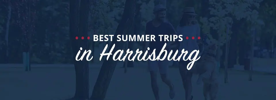 a blue background with the words best summer trips in harrisburg