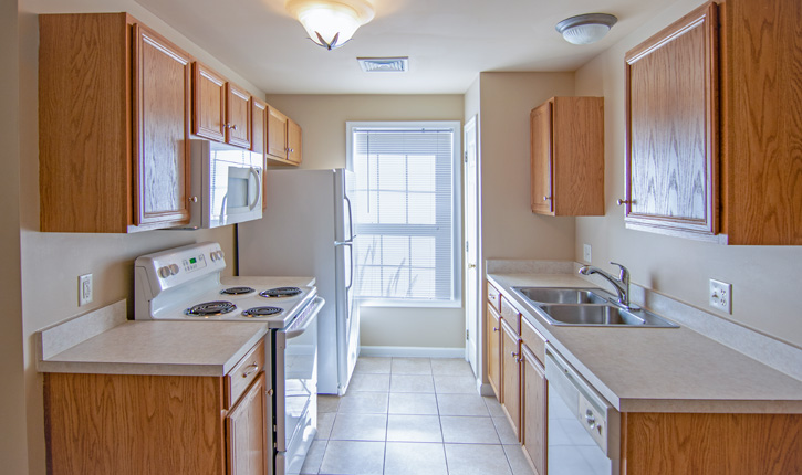 A Kitchen with a Stove a Refrigerator and a Sink