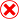 a red cross in a circle on a white background